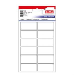 מדבקות לבנות משרדיות 32 דף מבחר גדלים לבחירה