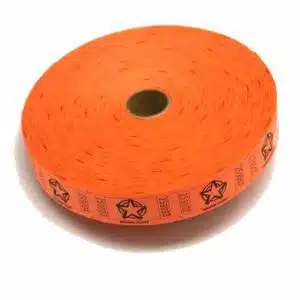 גליל מדבקות מחירים 1 שורה כתום זוהר