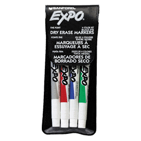 סט טוש ללוח מחיק 1/4 אקספו דק