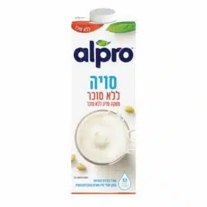 משקה סויה ללא סוכר אלפרו 1 ליטר