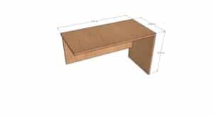 שלוחת צד מלבנית רתומה לשולחן לפי גוון לבחירה