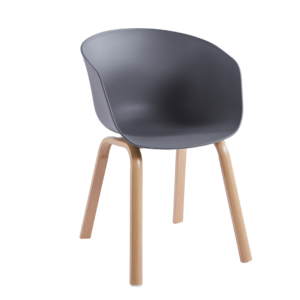 כסא אירוח - דגם קתרין פלסטיק רגלי עץ