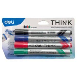 סט 4 טושים ללוח מחיק ראש עגול