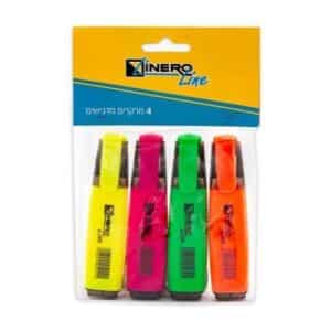 טוש הדגשה 4 יח׳ בחבילה