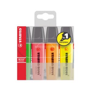 טוש הדגשה סטבילו צבעים 4 יח בחבילה