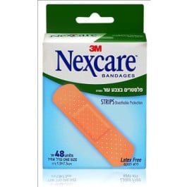 פלסטרים נושמים בצבע עור נקסקר 48 יחידות NEXCARE BREATHABLE STRIPS