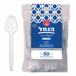 כפיות עבה שקוף 50 יח' - בסיטונאות | הנמל אריזות ושיווק