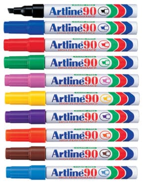 טוש ארטלין 90 פרמננט  במגוון צבעים מארז 12 יח