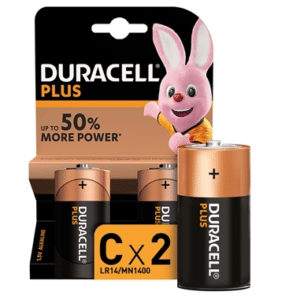 זוג סוללות C פלוס DURACELL