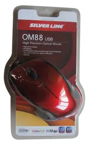 עכבר חוטי Silver Line OM88 USB בצבע אדום