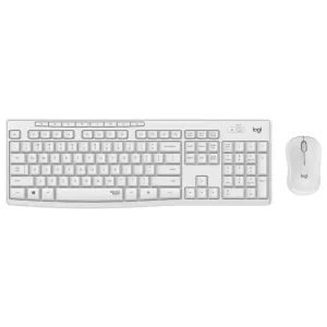 מקלדת ועכבר אופטי אלחוטי Logitech MK295 לבן